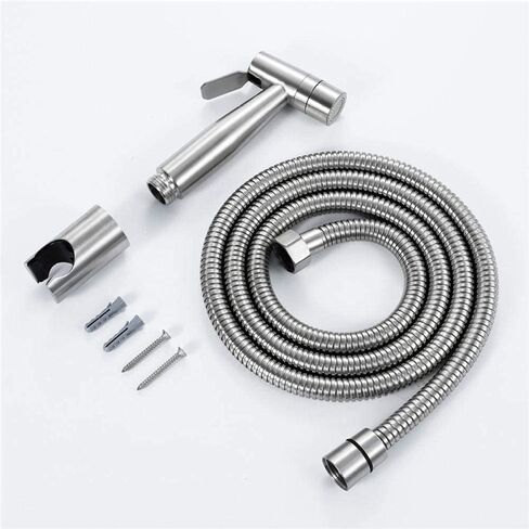 Sprayer Kit Hand Held ShowerTap Spray - Function Spray Gun Set Stainless Steel Brushed Faucet Toilet Flusher Wall Mounted in Kuwait