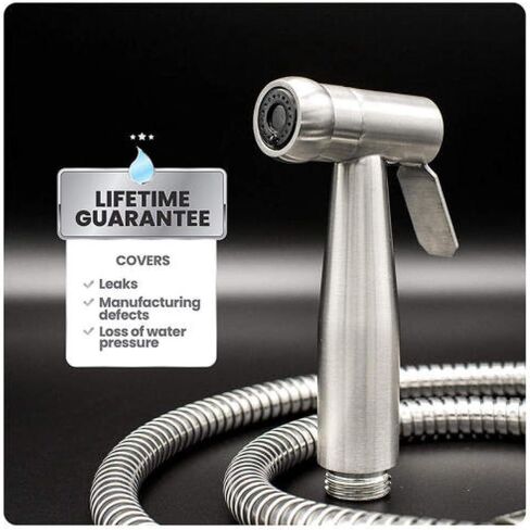 مجموعة أدوات رش المرحاض المحمولة - فوهة معززة من الفولاذ المقاوم للصدأ، مجموعة مسدس رش المرحاض المحمول مثبتة على الحائط in Kuwait