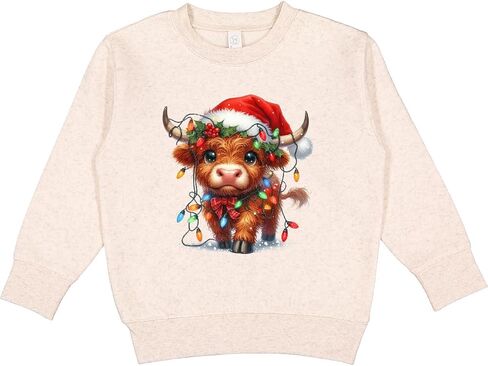 inktastic Christmas Highland Cow Toddler Sweatshirt in Saudi Arabia