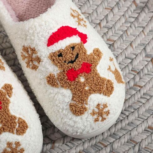 Christmas Green Slippers for Women Men Halloween Spooky Fuzzy Fluffy House Slippers Warm Cozy Indoor Outdoor Shoes in Saudi Arabia