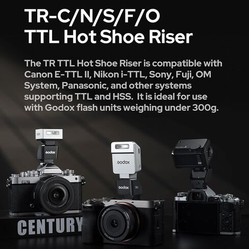 موسع الحذاء الساخن Godox TR-O TTL HSS Hot Shoe Riser لـ Godox iT30 Pro، iT20، iT22 لكاميرا أوليمبوس، تقليل ظل العدسة in Saudi Arabia