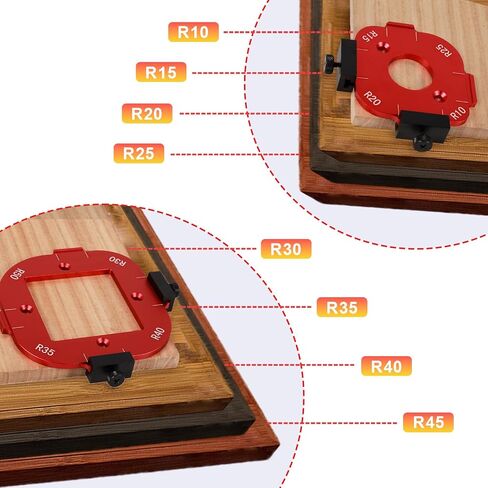 Router Template and Jig for Woodworking, Aluminum Alloy Corner Radius Guide Set R10/R15/R20/R25/R30/R35/R40/R50 for Precision Routing Furniture Edges & DIY Projects in Saudi Arabia