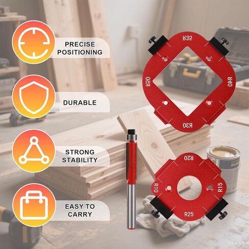 Router Template and Jig for Woodworking, Aluminum Alloy Corner Radius Guide Set R10/R15/R20/R25/R30/R35/R40/R50 for Precision Routing Furniture Edges & DIY Projects in Saudi Arabia