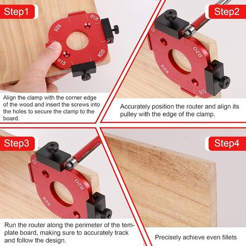 Router Template and Jig for Woodworking, Aluminum Alloy Corner Radius Guide Set R10/R15/R20/R25/R30/R35/R40/R50 for Precision Routing Furniture Edges & DIY Projects in Saudi Arabia