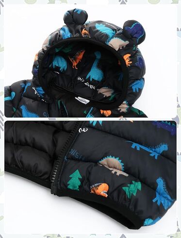 Happy Cherry Infant Baby Cute Cartoon Prints Winter Jacket Bear Ear Hood Warm Puffer Coat 6M-4T in Saudi Arabia