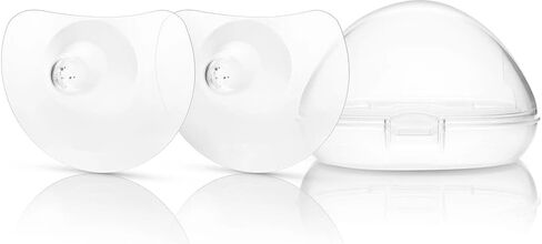 Breastfeeding Nipple Shield – Soft Silicone Contact Shield for Flat or Inverted Nipples, Safe BPA/BPS Free, 1 Pair with Portable Case (16mm) in Saudi Arabia