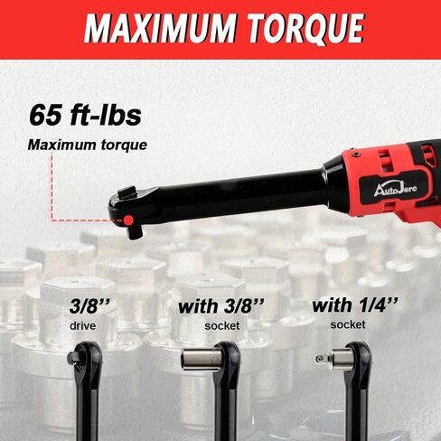 مفتاح ربط سقاطة كهربائي لاسلكي ممتد متوافق مع بطارية ميلووكي M18 محرك 3/8 بوصة 500 دورة في الدقيقة 65 قدمًا رطلًا مجموعة أدوات السقاطة الكهربائية مع محول مقبس 1/4 بوصة، ومقبس 7 قطع وامتداد 3 بوصات in Kuwait