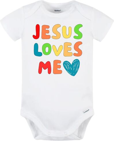 Jesus Loves Me Christian Onesie for Girls Boys - Christmas Gift - Faith Clothes for Christmas Faith Gift in Saudi Arabia