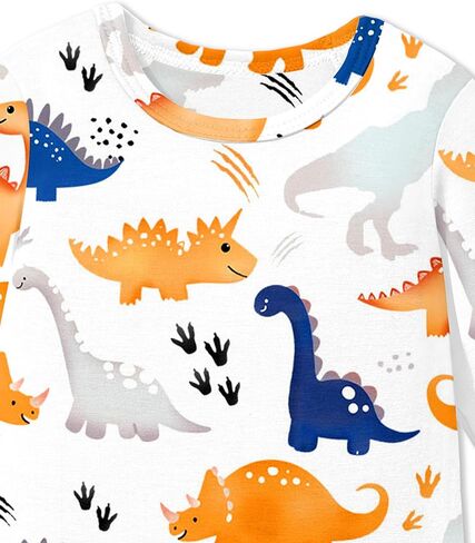 BAVADER Baby Boy Clothes Infant Dinosaur Romper Overalls 2PCS Clothing Set | Infant Boy Clothes Long Sleeve Baby Bodysuit Adjustable Overalls Baby Boys' Clothing Sets Dinosaur Fall Winter Outfits in Saudi Arabia