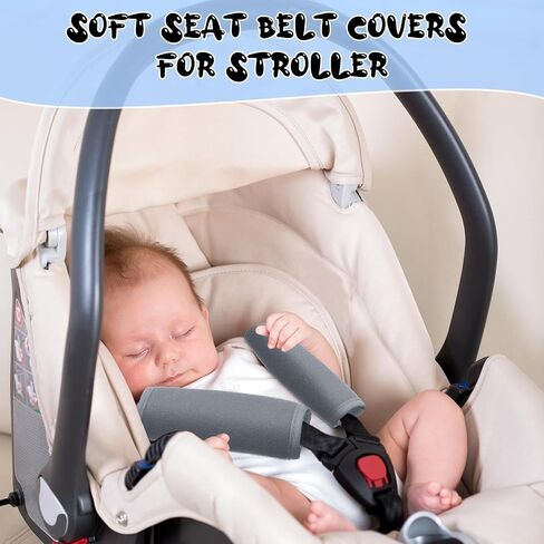 Riakrum 6 Pieces Baby Car Seat Strap Covers Soft Belt Pads Cover for Kids Car Seat Straps Shoulder Pads Infant Stroller Strap Covers Safety Belt Cushion for Boy and Girl (Gray) in Saudi Arabia