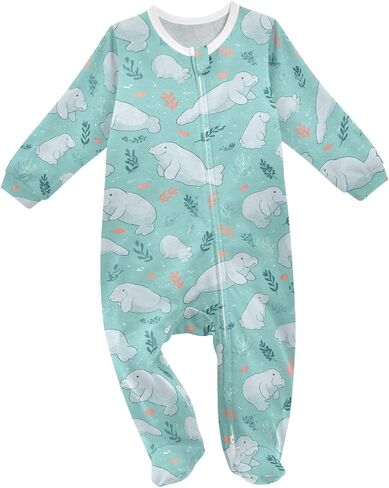 SHJI Baby One-Piece Footies Long Sleeve Rompers Pajamas Zip Front Pjs for Boys Girls kids in Saudi Arabia