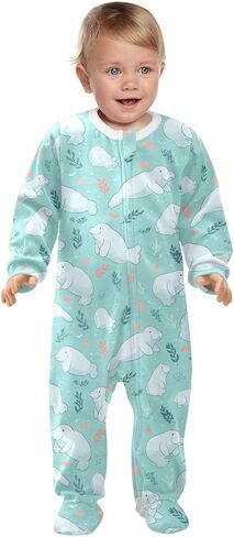 SHJI Baby One-Piece Footies Long Sleeve Rompers Pajamas Zip Front Pjs for Boys Girls kids in Saudi Arabia