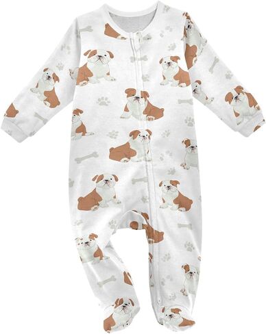 SHJI Baby One-Piece Footies Long Sleeve Rompers Pajamas Zip Front Pjs for Boys Girls kids in Saudi Arabia