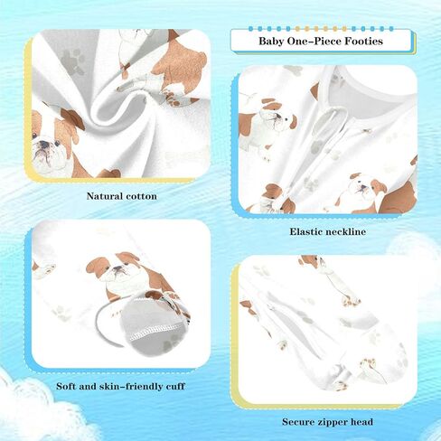 SHJI Baby One-Piece Footies Long Sleeve Rompers Pajamas Zip Front Pjs for Boys Girls kids in Saudi Arabia