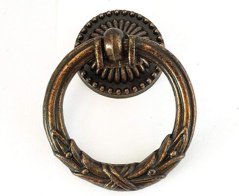 Vintage Look Single Drop Pull Ring Knob Drawer Pull Pendant Dresser Pull Handles Dark Antique Copper in Saudi Arabia