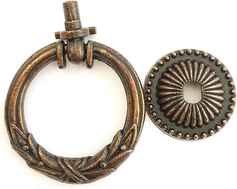 Vintage Look Single Drop Pull Ring Knob Drawer Pull Pendant Dresser Pull Handles Dark Antique Copper in Saudi Arabia