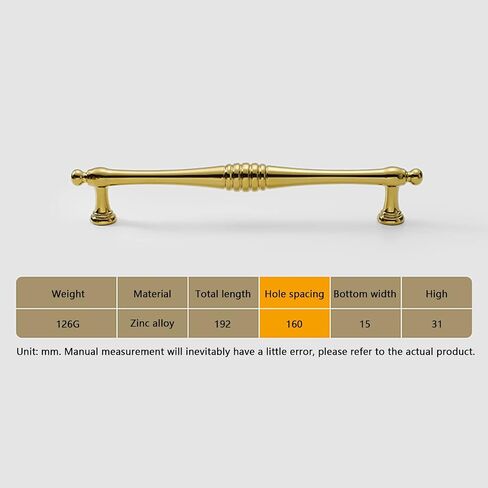 Gold Cabinet Door Pulls Pack of 2 Creative European Style Furniture Pulls Suitable for Shoe Cabinets, Cabinets, Drawers-25CM-Gold(15.9CM) in Saudi Arabia
