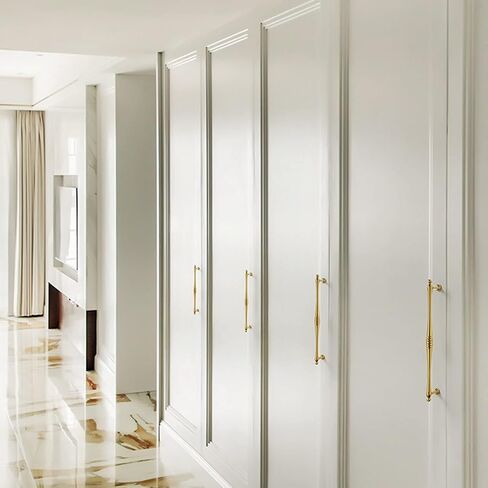 Gold Cabinet Door Pulls Pack of 2 Creative European Style Furniture Pulls Suitable for Shoe Cabinets, Cabinets, Drawers-25CM-Gold(15.9CM) in Saudi Arabia