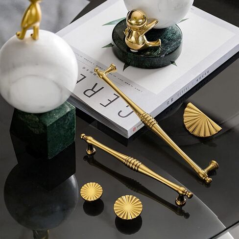 Gold Cabinet Door Pulls Pack of 2 Creative European Style Furniture Pulls Suitable for Shoe Cabinets, Cabinets, Drawers-25CM-Gold(15.9CM) in Saudi Arabia