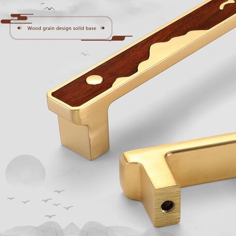 Chinese Style Furniture Handle Vintage Wood Grain Drawer Handle for Wardrobe, Drawer, Wine Cabinet, Cabinet Hardware Handle-14.2×2CM-Maroon(14.2x2CM) in Saudi Arabia