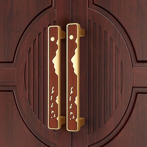 Chinese Style Furniture Handle Vintage Wood Grain Drawer Handle for Wardrobe, Drawer, Wine Cabinet, Cabinet Hardware Handle-14.2×2CM-Maroon(14.2x2CM) in Saudi Arabia