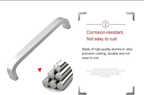 2Individual Cabinet Door Handle Drawer Handle for Closet Door Furniture Handle Silver Aluminum Alloy-Hole distance128mm(Hole distance128mm) in Saudi Arabia