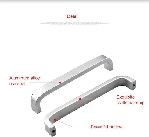 2Individual Cabinet Door Handle Drawer Handle for Closet Door Furniture Handle Silver Aluminum Alloy-Hole distance128mm(Hole distance128mm) in Saudi Arabia