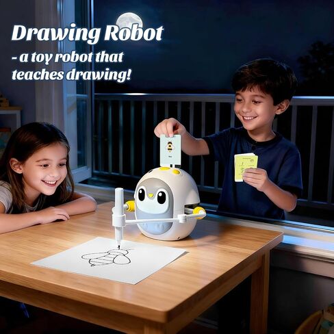 روبوت الرسم للأطفال، آلة رسم تعلم مونتيسوري مع 200 بطاقة، لعبة رسم تعليمية ذكية لعمر 3 4 5 6 7 8 سنوات هدية عيد ميلاد للأولاد والبنات in Kuwait