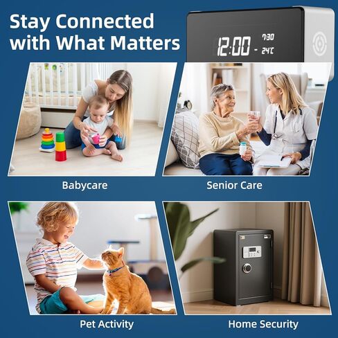 ساعة كاميرا مخفية - كاميرا داخلية لاسلكية فائقة الدقة 4K HD لأمن المنزل - كاميرا مربية صغيرة مع رؤية ليلية، كشف الحركة الذكي، بث مباشر عن بعد in Kuwait