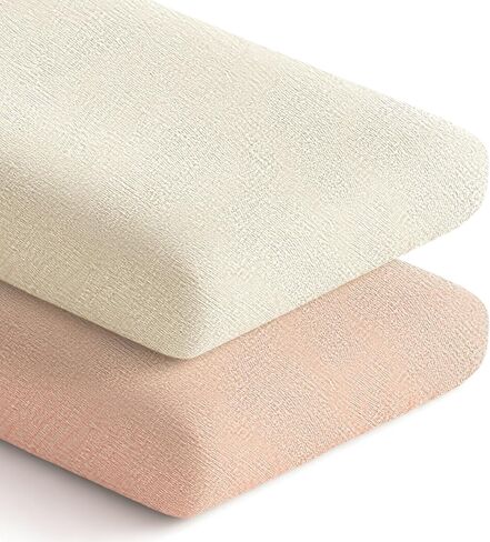 Changing Pad Cover, 2 Pcs Super Soft and Breathable Cotton Diaper Pad Cover for Girls and Boys Changing Table Cover (Beige,Green) in Saudi Arabia