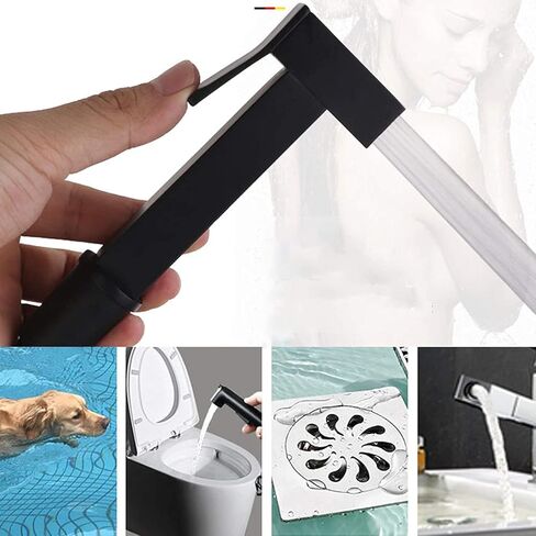 طقم بخاخ أسود محمول للمرحاض بمياه باردة واحدة، مقبض واحد مثبت على الحائط من قماش الحمام طقم بخاخ حفاضات نحاسي للنظافة الشخصية in Kuwait