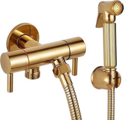 ToiletSpray Set Cloth Diaper Sprayer Kit Brass Single Cold HandheldSprayer Toilet Kit Gold Toilet Sprayer Wall Mounted Bathroom Washroom Set with 1.5 M Stainless Steel Hose in Kuwait