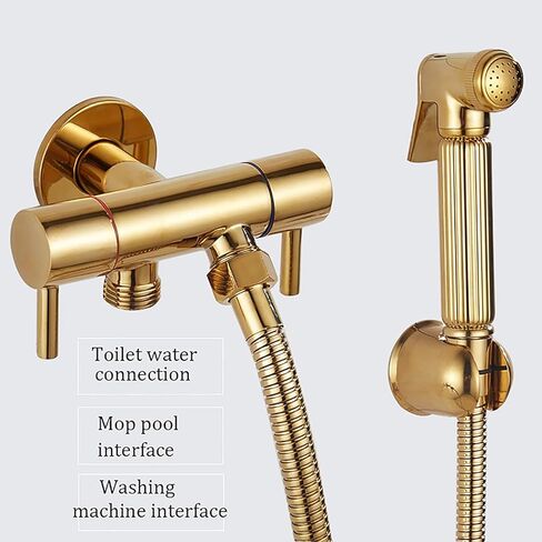 ToiletSpray Set Cloth Diaper Sprayer Kit Brass Single Cold HandheldSprayer Toilet Kit Gold Toilet Sprayer Wall Mounted Bathroom Washroom Set with 1.5 M Stainless Steel Hose in Kuwait