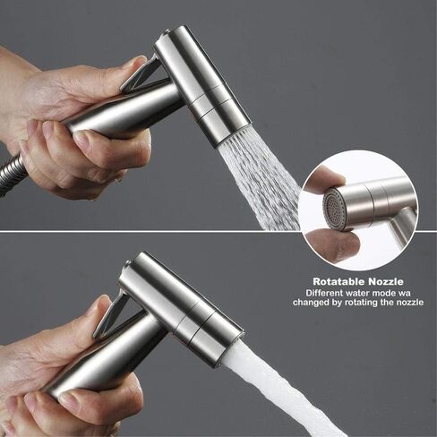 HandheldSprayer kitSprayer Kit Hand Held ShowerTap Spray - Function Spray Gun Set Stainless Steel Brushed Faucet Toilet Flusher in Kuwait