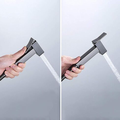 طقم بخاخ محمول باللون الرمادي المصقول للمرحاض، مجموعة بخاخ حفاضات قماشية للحمام مثبتة على الحائط من النحاس للمياه الساخنة والباردة، طقم بخاخ للنظافة الشخصية in Kuwait