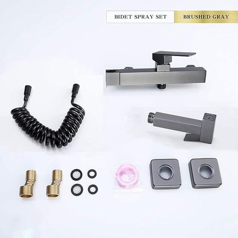 طقم بخاخ محمول باللون الرمادي المصقول للمرحاض، مجموعة بخاخ حفاضات قماشية للحمام مثبتة على الحائط من النحاس للمياه الساخنة والباردة، طقم بخاخ للنظافة الشخصية in Kuwait