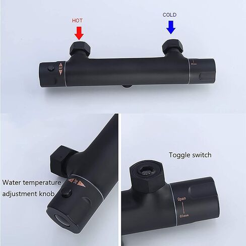 Sprayer Kit Black HandheldSprayer for Toilet, Thermostatic ToiletSprayer Kit Wall Mounted Brass Bathroom Cloth Diaper Sprayer Set for Personal Hygiene in Kuwait