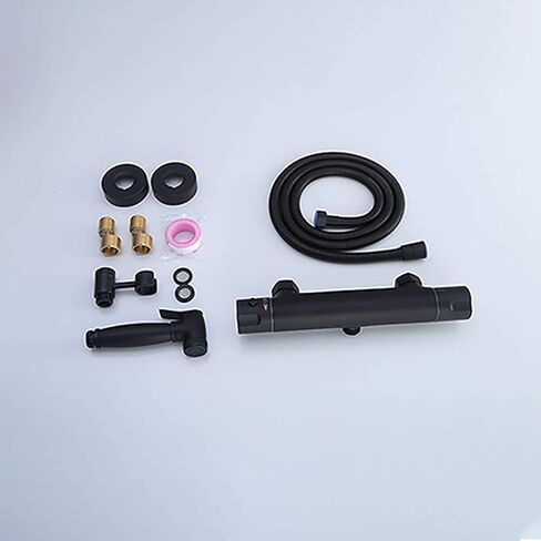 Sprayer Kit Black HandheldSprayer for Toilet, Thermostatic ToiletSprayer Kit Wall Mounted Brass Bathroom Cloth Diaper Sprayer Set for Personal Hygiene in Kuwait