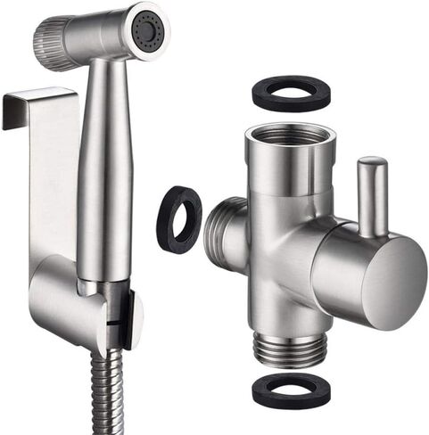 HandheldSprayer Kit HandheldKitSprayer Set الفولاذ المقاوم للصدأ القماش حفاضات البخاخ صنبور - 304 الفولاذ المقاوم للصدأ المرحاض فلاشينغ رذاذ بندقية مع معدل تدفق قابل للتعديل in Kuwait