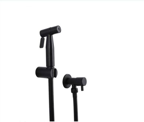 HandheldSprayer kit Thermostatic ChromeDouche Set- Black Spray Gun 304 Stainless SteelSprayer Toilet Flushing Body Cleaner in Kuwait
