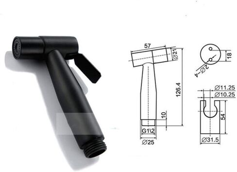 HandheldSprayer kit Thermostatic ChromeDouche Set- Black Spray Gun 304 Stainless SteelSprayer Toilet Flushing Body Cleaner in Kuwait