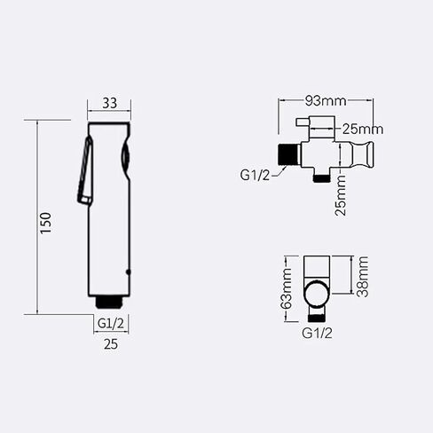 بخاخ محمول للحمام في المرحاض، بخاخ محمول للمرحاض، رشاش حفاضات قماشي للأطفال، صنبور محمول مع خرطوم، للغسيل الأنثوي، غسيل الحيوانات الأليفة، سهل التركيب in Kuwait