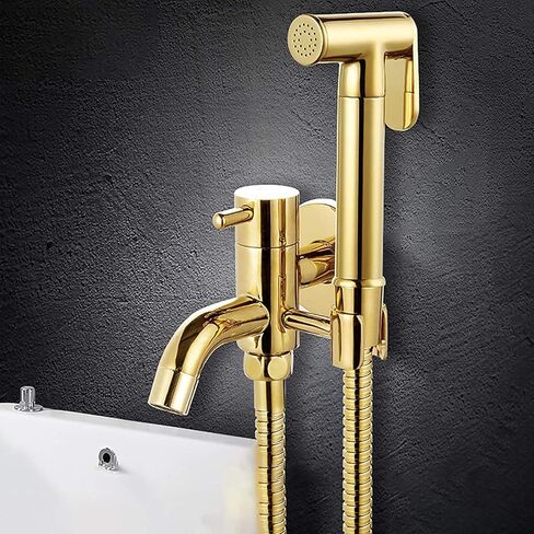 طقم بخاخ حفاضات من القماش، طقم بخاخ نحاسي واحد بارد محمول، طقم مرحاض ذهبي، بخاخ مرحاض مثبت على الحائط، مجموعة حمام الحمام مع صنبور حمام السباحة الممسحة in Kuwait