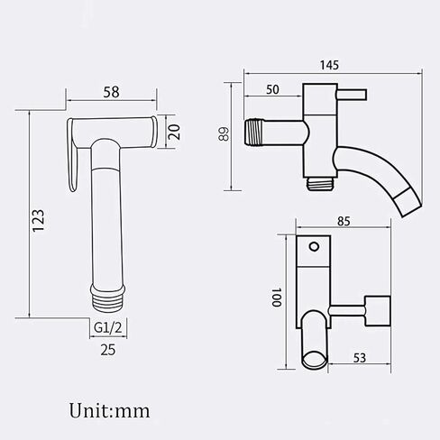 طقم بخاخ حفاضات من القماش، طقم بخاخ نحاسي واحد بارد محمول، طقم مرحاض ذهبي، بخاخ مرحاض مثبت على الحائط، مجموعة حمام الحمام مع صنبور حمام السباحة الممسحة in Kuwait
