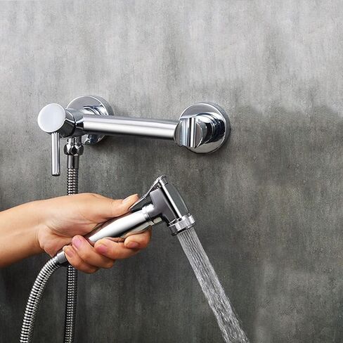 المرحاض الحمام بخاخ محمول بخاخ للمرحاض النحاسي الطفل القماش حفاضات البخاخ للمياه الساخنة والباردة المحمولة صنبور مع خرطوم لغسل المؤنث، وغسل الحيوانات الأليفة، كل (أ) in Kuwait