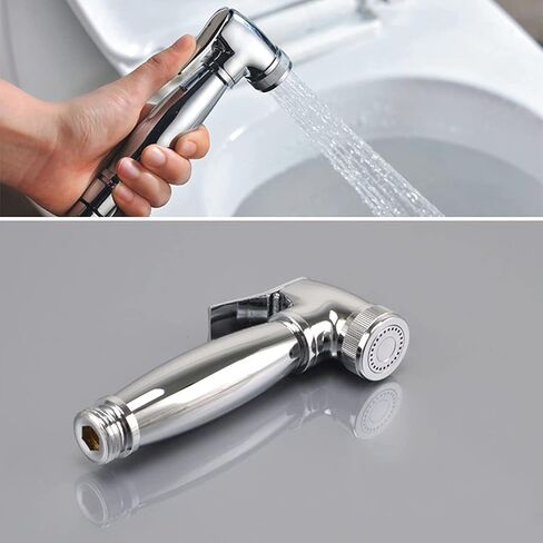 المرحاض الحمام بخاخ محمول بخاخ للمرحاض النحاسي الطفل القماش حفاضات البخاخ للمياه الساخنة والباردة المحمولة صنبور مع خرطوم لغسل المؤنث، وغسل الحيوانات الأليفة، كل (أ) in Kuwait