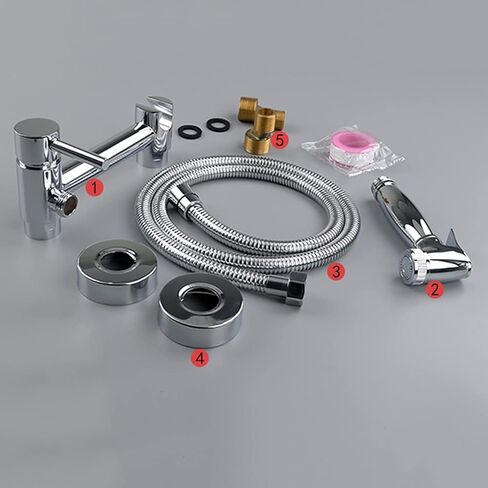 المرحاض الحمام بخاخ محمول بخاخ للمرحاض النحاسي الطفل القماش حفاضات البخاخ للمياه الساخنة والباردة المحمولة صنبور مع خرطوم لغسل المؤنث، وغسل الحيوانات الأليفة، كل (أ) in Kuwait