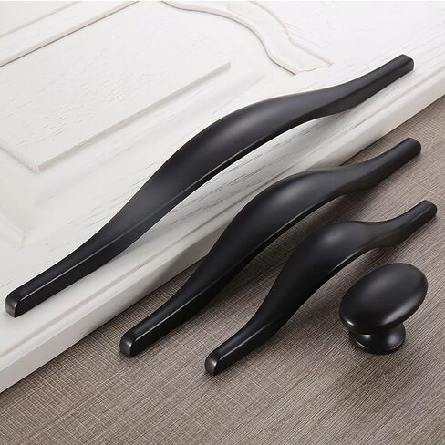 2 Packs Pulls Modern Black Wardrobe Handles High End Luxury Cabinets, Wine Coolers, Sideboards, Drawers, Cabinet Pulls-33×3.8CM-Black(26x3.8CM) in Saudi Arabia