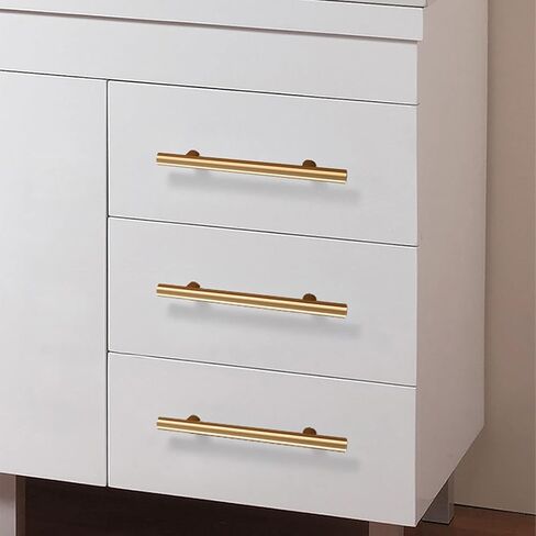 Two Packs Cabinet Handle Drawer Handle Aluminum Alloy Furniture Handle with Screws Not Easy to Rust-Hole distance192Mm-gold(Hole distance128Mm) in Saudi Arabia