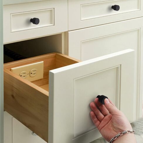 Two Packs Drawer Handle Single Hole Aluminum Alloy Furniture Handle Not Easy to Rust Modern Simplicity-1806-black-Single Hole(Mushroom-Gold-Single Hole) in Saudi Arabia